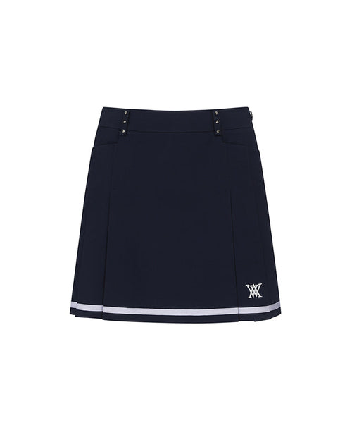 ANEW Golf: Women Half Pleats Under Line Point Skirt - Navy