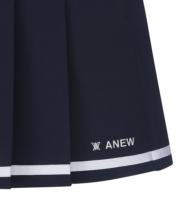 ANEW Golf: Women Half Pleats Under Line Point Skirt - Navy